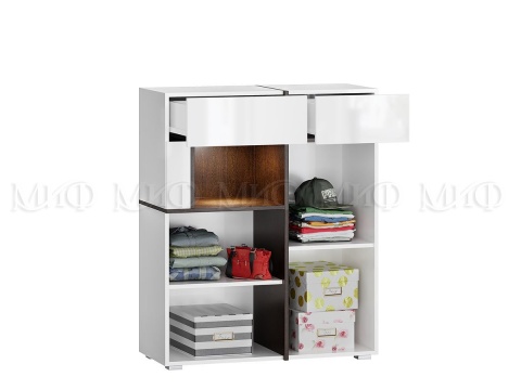 Комод Мадрид МДФ Белый Глянец (Ш-900 мм x В-1100 мм x Г-400 мм)