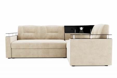 Диван Угловой Софья с Подсветкой и Ножками-Кубышками Ш-2400 х Г-1700 х В-950 мм/Спальное место Ш-1250 х Г-1950 мм