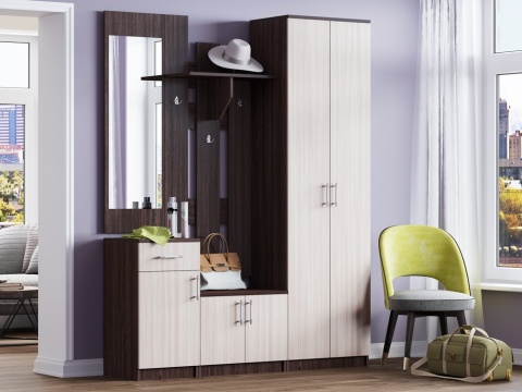 Прихожая Вавилон-2 Венге/Ясень Шимо Светлый (1,6х2,15х0,425) 