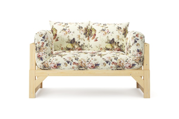 Диван кушетка Амбер желтый с цветами