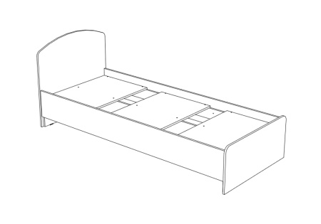Кровать Мартина графит / дуб крафт