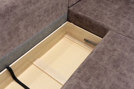 Диван угловой тик-так Милан коричневый / бежевый