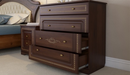 Спальный Гарнитур Диана Орех Экко/Патина Золото